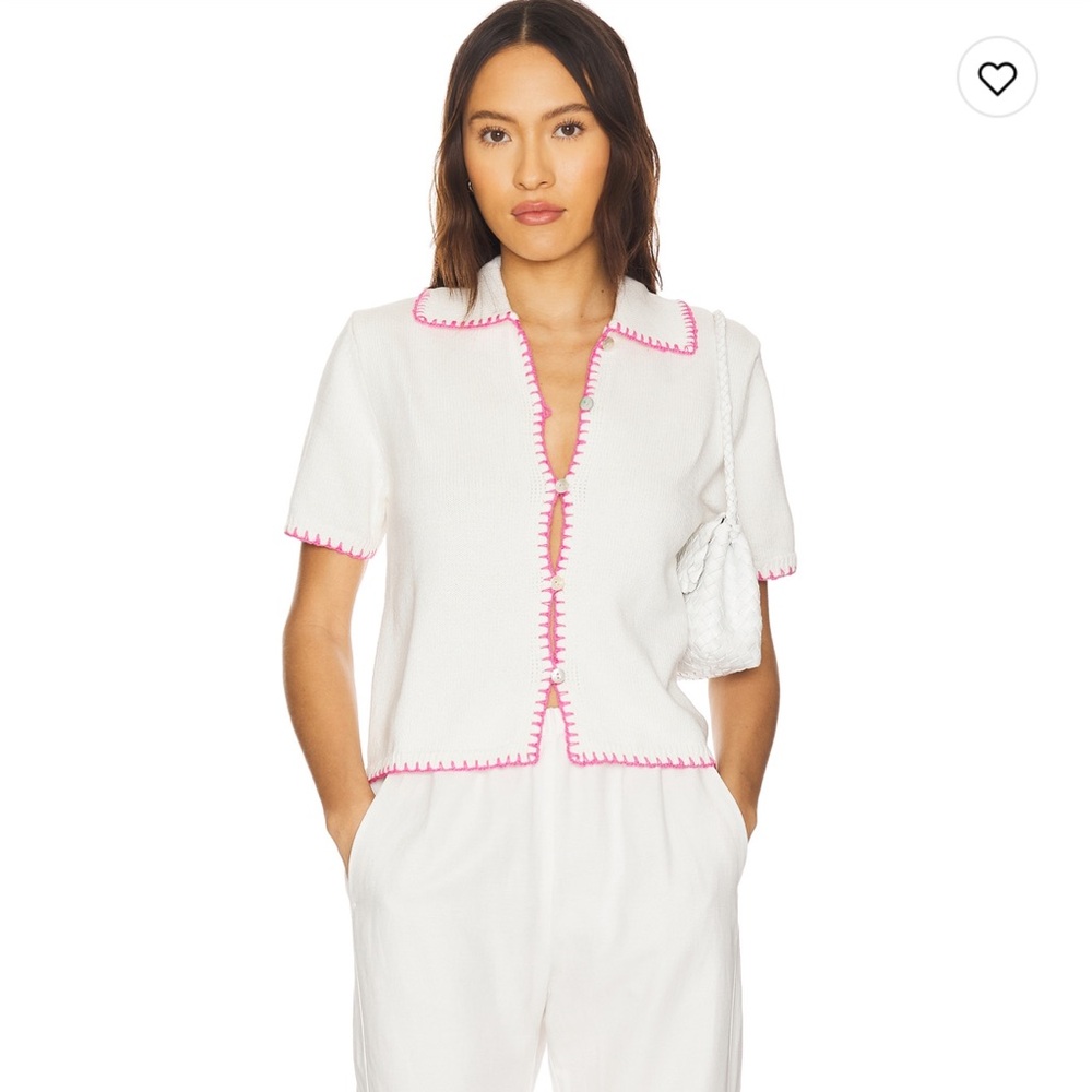 Rails Ivory Maliah Top with Pink Stich XS